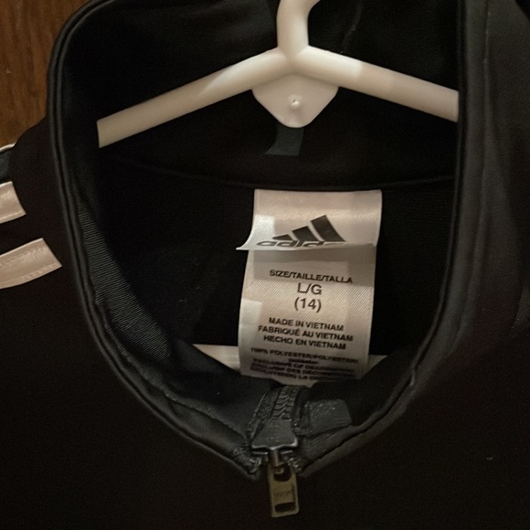boys black Adidas dry fit zipper jacket. - Picture 2 of 4